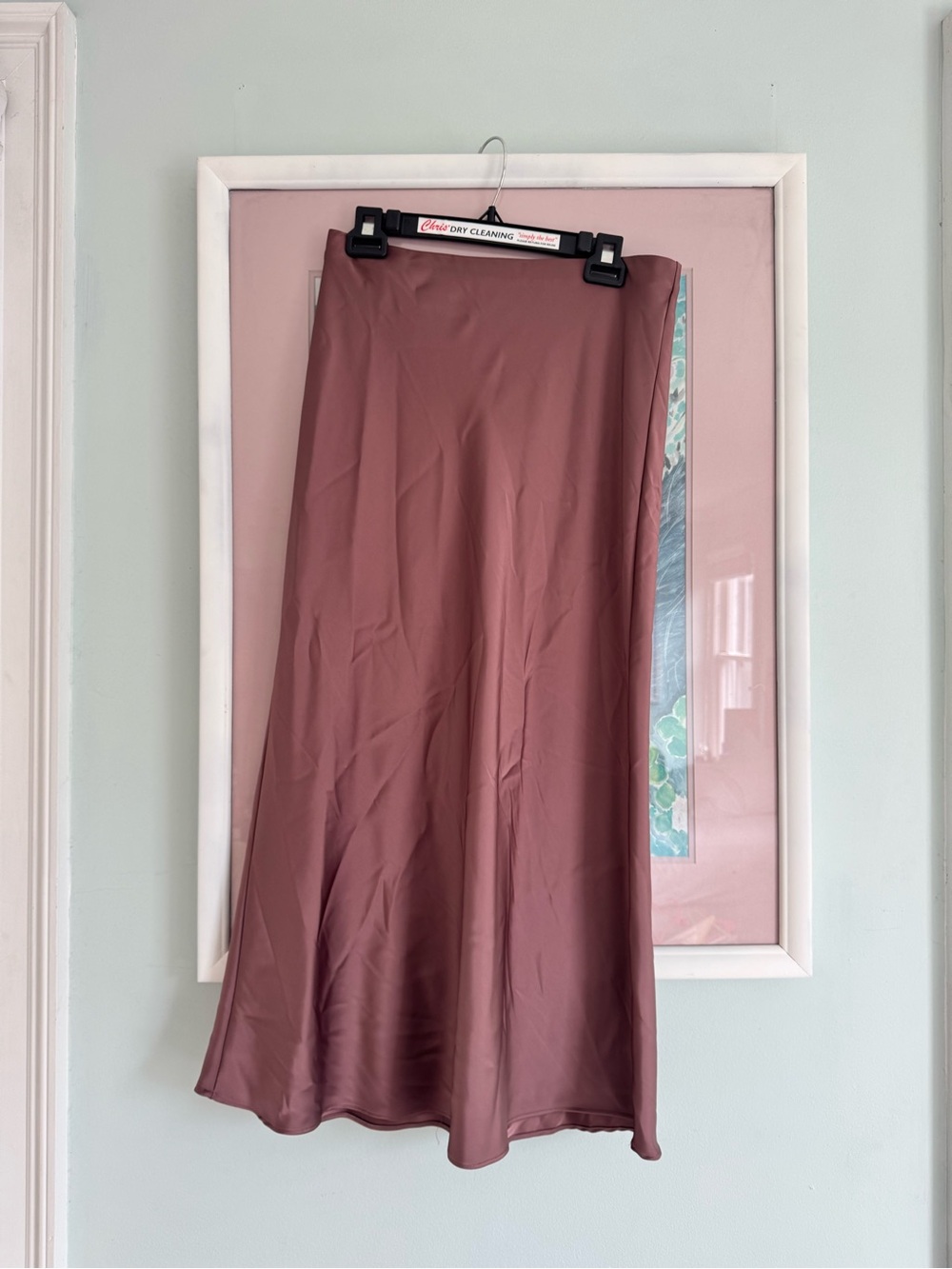 Zara A-Line Satin Skirt in Mauve